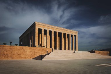 Ankara, Türkiye - 09 Kasım 2021: Anitkabir ve askerler nöbet tutuyorlar. Ankara 'da editör fotoğrafı.