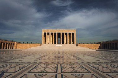 Ankara, Türkiye - 09 Kasım 2021: Anitkabir 'in ön görünümü. Ankara 'da editör fotoğrafı.