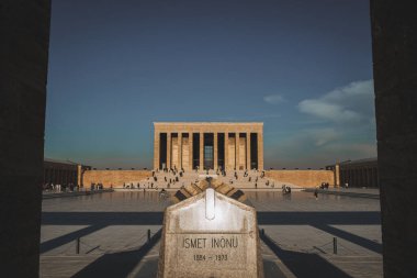 Ankara, Türkiye - 09 Kasım 2021: Anitkabir ve İsmet Inonu 'nun mozolesi. Ankara 'da editör fotoğrafı.