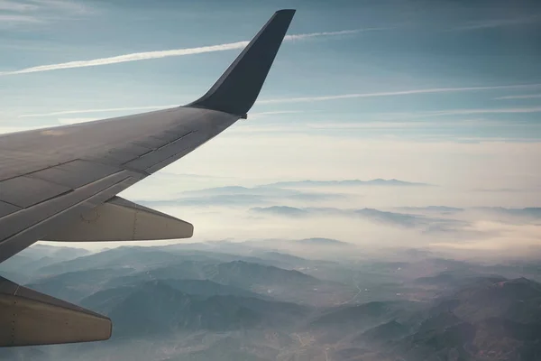 View Mountains Airplane Airplane Wing — Stock Photo, Image
