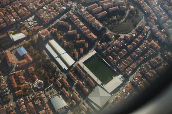 Vista Los Edificios Estadio Fútbol Ciudad Desde Avión Ankara —  Fotos de Stock