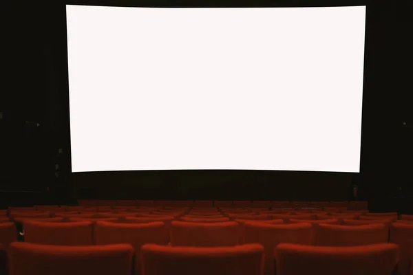 Movie Theatre Empty Armchairs Empty Movie Screen — Stock Photo, Image