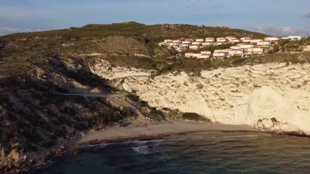 Vista Aérea Playa Kleopatra Con Casas Verano Playa Mar Sin — Vídeos de Stock