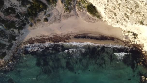 Flygfoto Över Kleopatra Strand Med Sommarhus Strand Och Hav Utan — Stockvideo