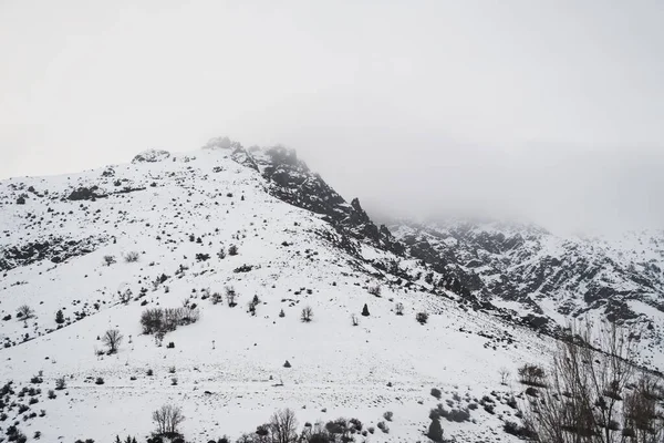 Landscape View Snowy Mountains Hills Train Trip Central Anatolia Winter — Foto Stock