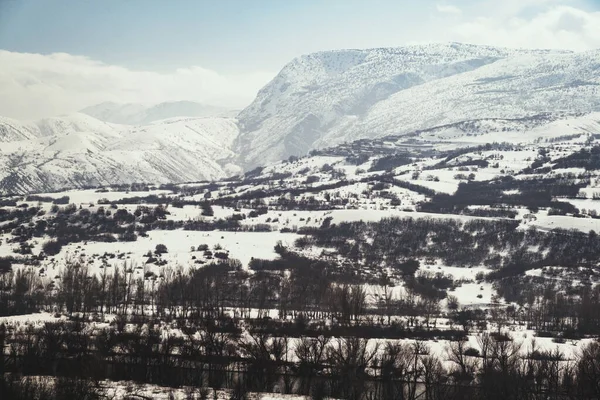 Landscape Mountain Snow Clouds — Stockfoto