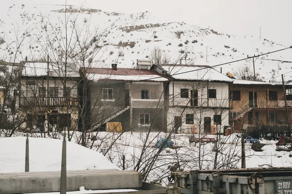 土耳其锡瓦斯 2022年2月22日 锡瓦斯土耳其的一些村庄建筑 冬季有雪 — 图库照片