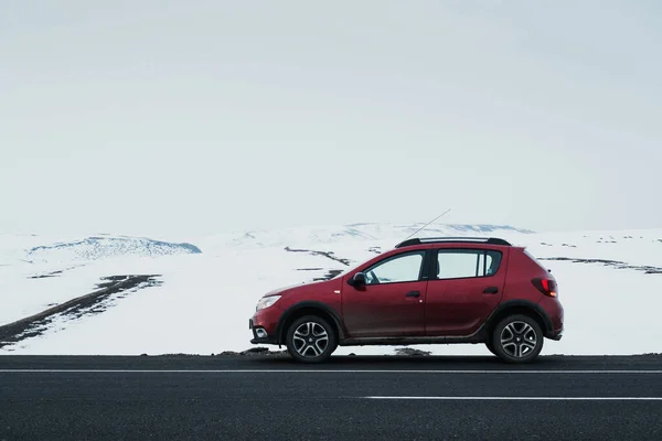 Kars Turquie Février 2022 Vue Latérale Une Voiture Modèle Sandero — Photo