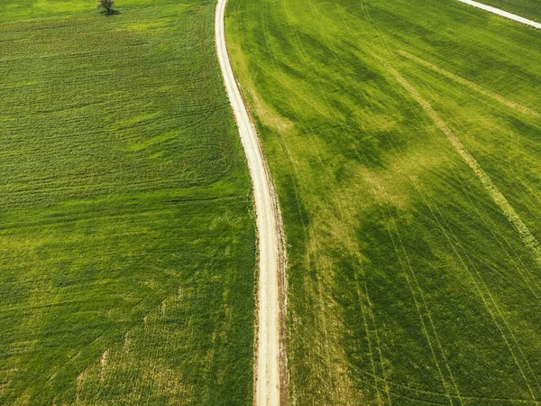 从山上俯瞰青翠的道路 — 图库照片