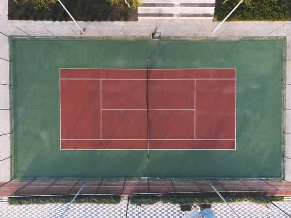 Vista Aérea Una Pista Tenis — Foto de Stock