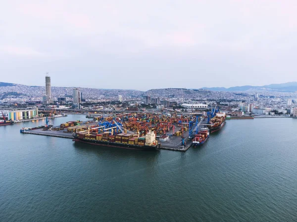 Izmir Turkey April 2022 Aerial View Customs Harbour Izmir Bay — Zdjęcie stockowe