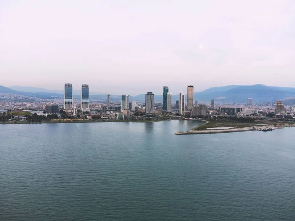 Izmir Turkey April 2022 Aerial View Izmir City Izmir Bay — Stock fotografie