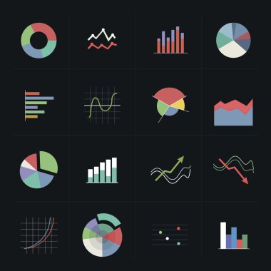 düz renkli grafik simgeler