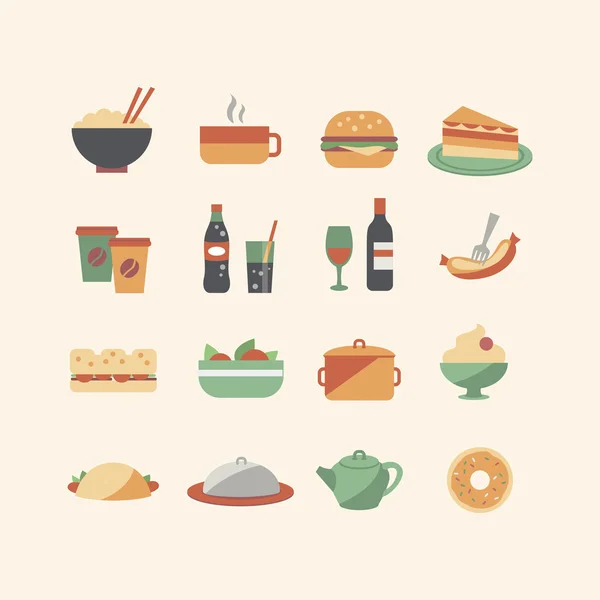 Iconos de alimentos — Vector de stock