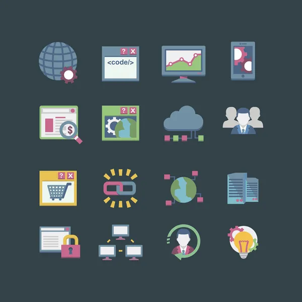 SEO & database icon set — Stock Vector