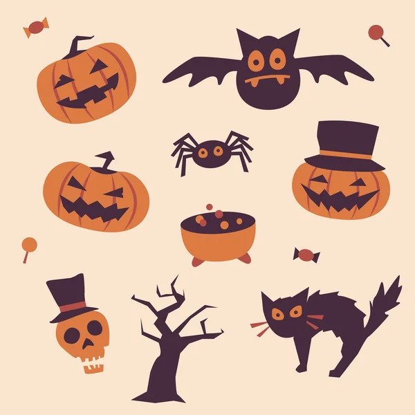 Iconos de Halloween — Vector de stock