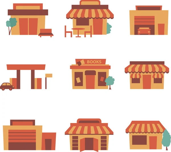 Iconos de tienda retro — Vector de stock