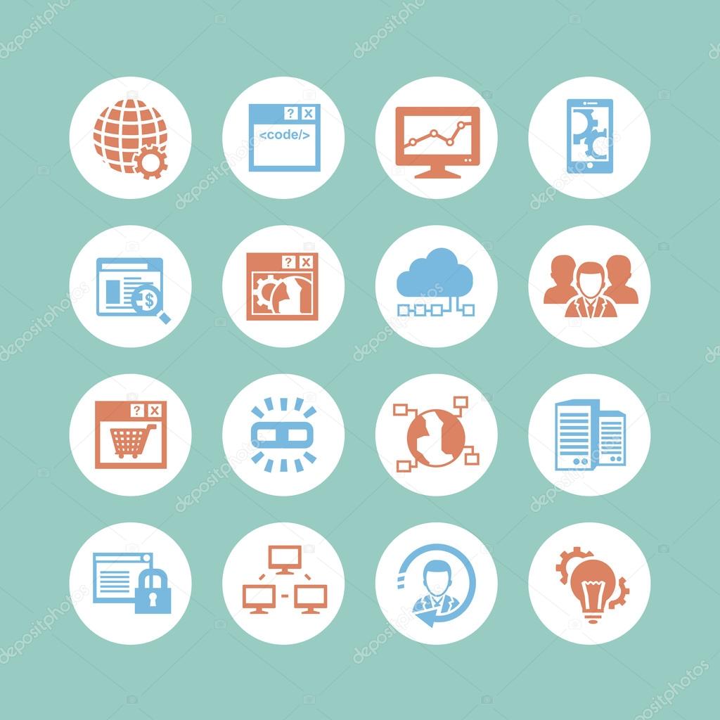 SEO & database icon set