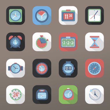 Saat ve saat Icon set