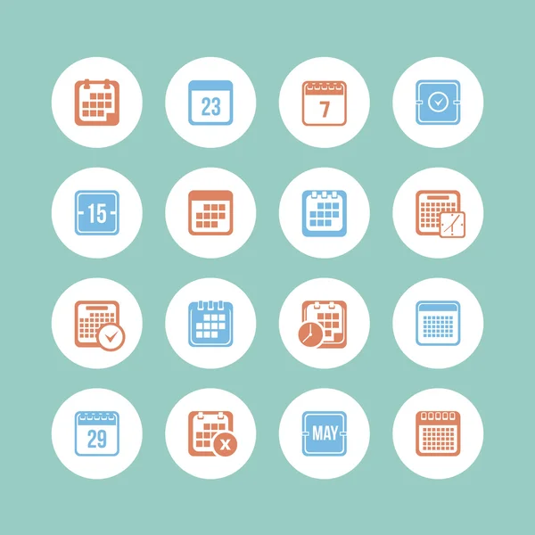 Calendar icon set — Stock Vector