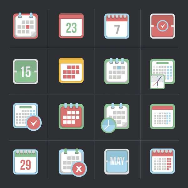 Conjunto de ícone de calendário — Vetor de Stock