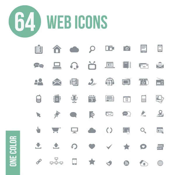 64 web pictogrammen instellen — Stockvector