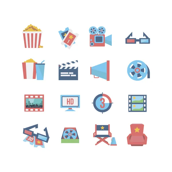 Conjunto de icono de película — Vector de stock