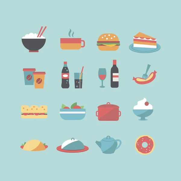 Iconos de alimentos — Archivo Imágenes Vectoriales