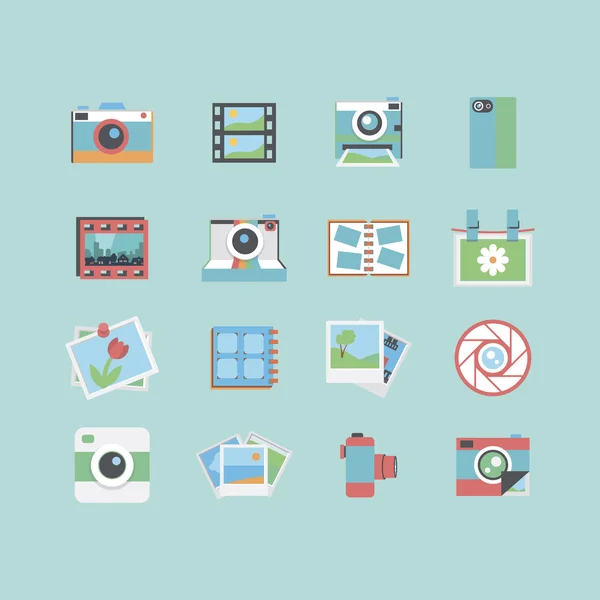 Iconos de fotografía — Vector de stock