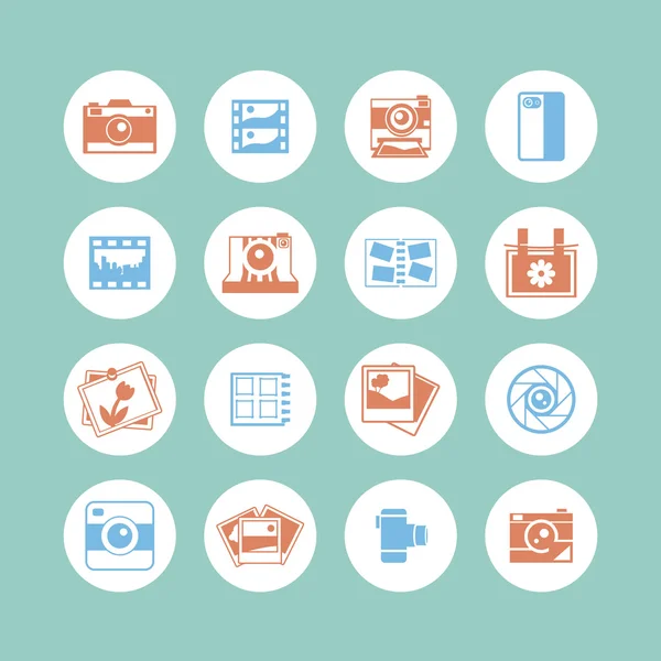 Iconos de fotografía — Vector de stock