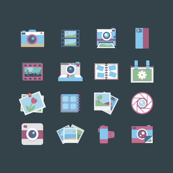 Iconos de fotografía — Vector de stock