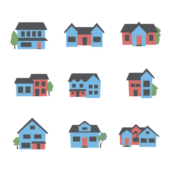 Buildings icon set — Stock Vector