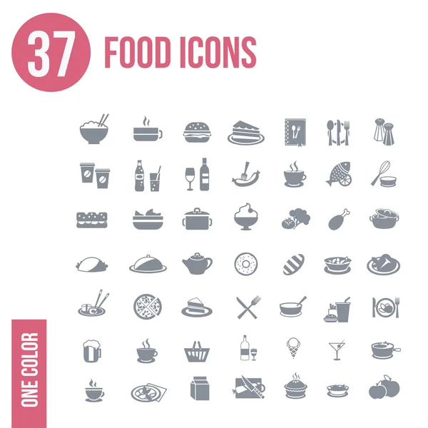 37 iconos de alimentos conjunto — Vector de stock