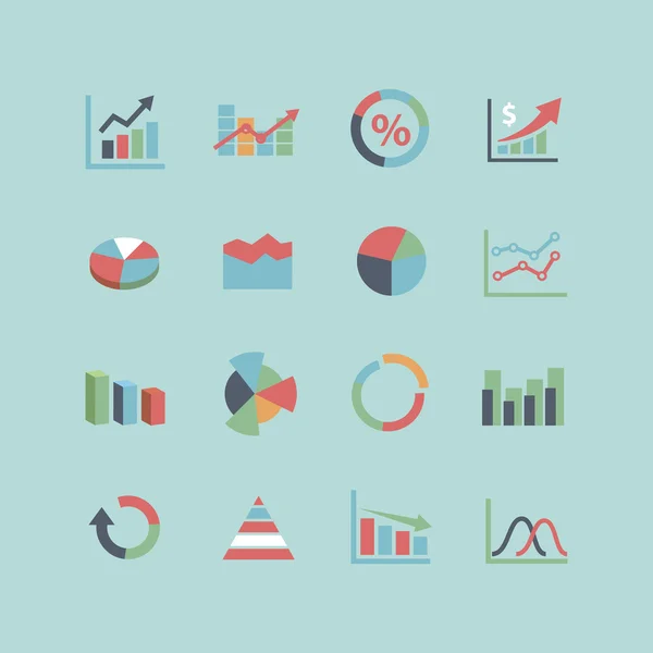 Graph Icon set — Stock Vector