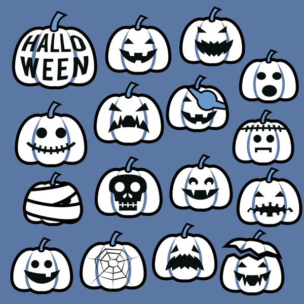 Conjunto de icono de calabaza de Halloween — Vector de stock