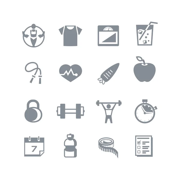 Fitness & Health Iconos — Archivo Imágenes Vectoriales