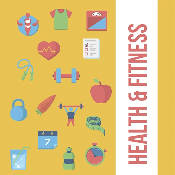 Zdraví & fitness ikony — Stockový vektor