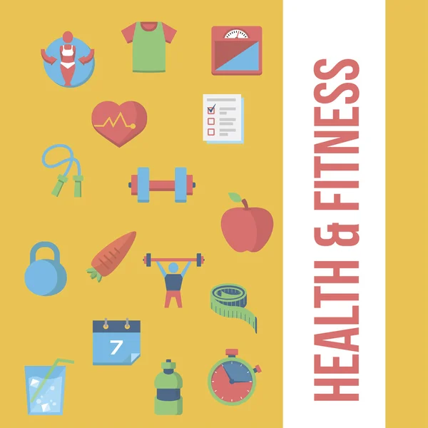 Salud & Fitness Iconos — Archivo Imágenes Vectoriales