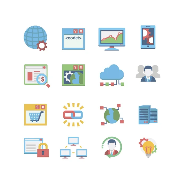 SEO & Datenbank Icon Set — Stockvektor