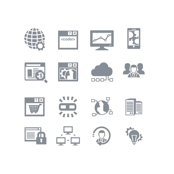 Conjunto de iconos SEO & base de datos — Vector de stock