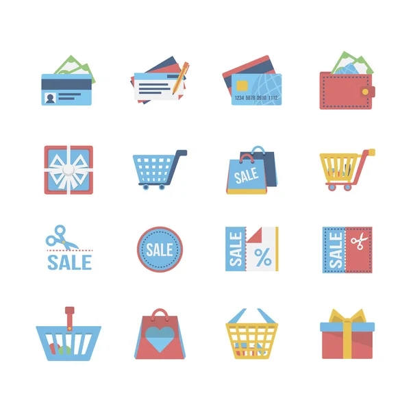 Iconos de compras — Vector de stock