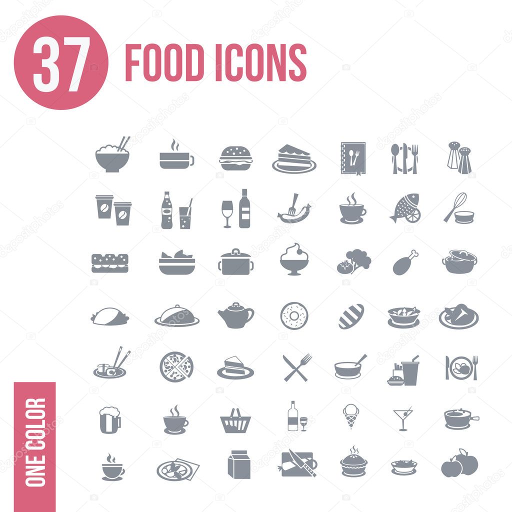 37 food icons set