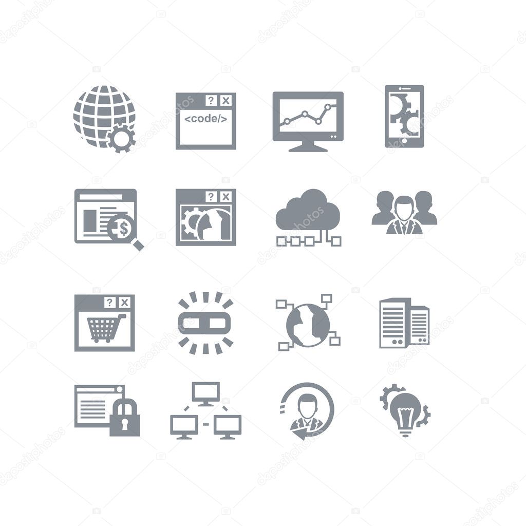 SEO & database icon set