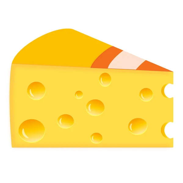 Illustration Shows Piece Cheese Holes — Stockfoto