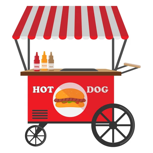 Illustration Shows Cartoon Hot Dog Cart — Stock Photo, Image