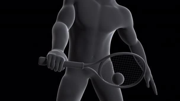 Esta Animación Muestra Jugador Tenis Que Sufre Codo Tenis — Vídeos de Stock