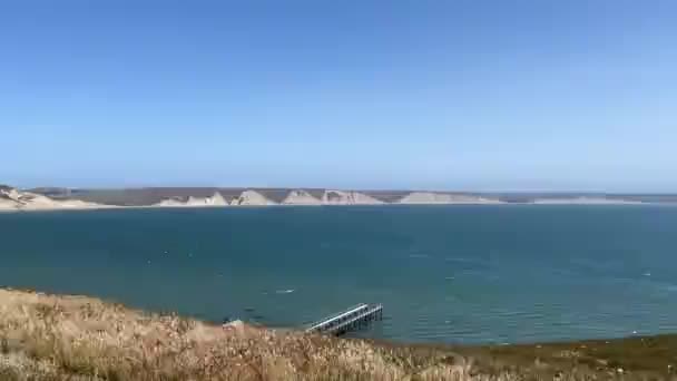 View Pacific Ocean Drakes Bay Point Reyes National Seashore Steep — Stock video