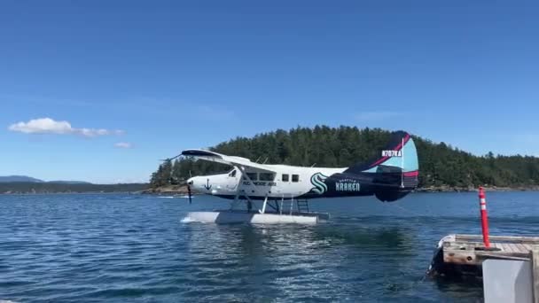 Friday Harbor Washington Usa 2022 Seaplane Taxis Takeoff Dock Friday — Video