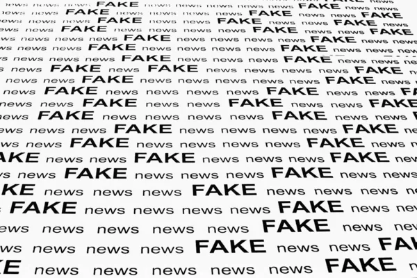 Testo Fake News Stampato Foglio Bianco Carta Bianco Nero — Foto Stock