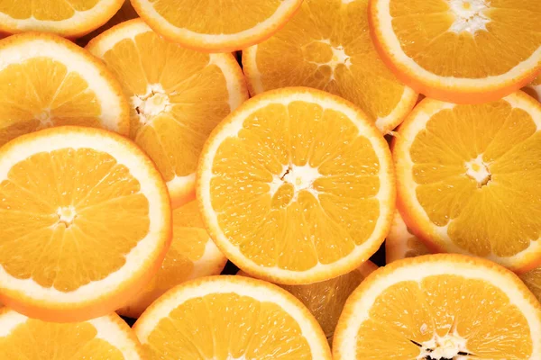 Portakal Meyvesi Bir Sürü Taze Dilimlenmiş Portakalın Yakın Plan Çekimi Stok Fotoğraf